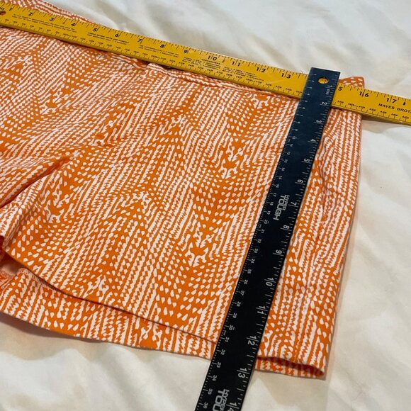 J. Crew Orange & White Patterned Womens Shorts Size 6 Cotton Blend Mid-Rise - Picture 6 of 8